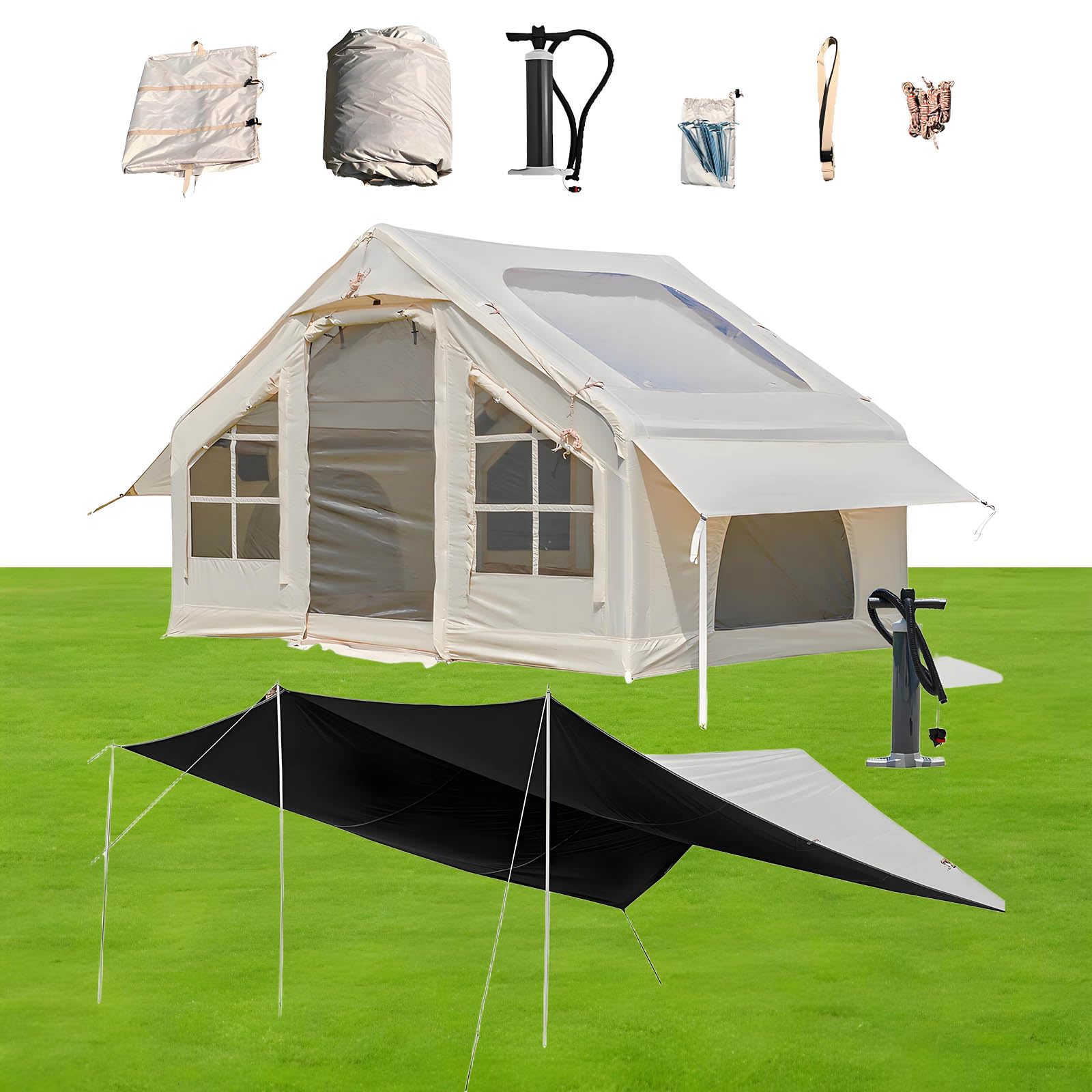エアーテント 防水キャノピー付き空気注入式テント2~4人用 Amazon.co.jp: CHUYIRエアーテント 大型 2～8人用 防水キャノピー付き